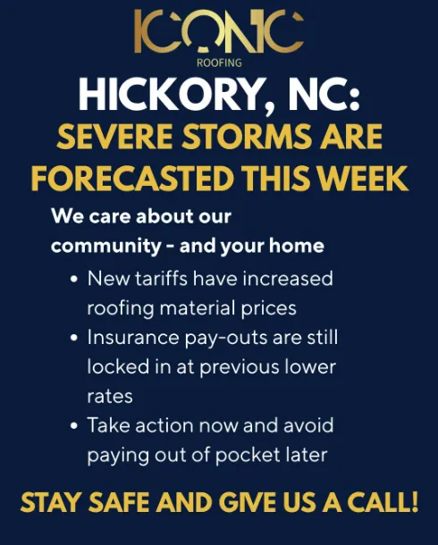 With Storms Rolling Through The Hickory Region, Iconic Roofing is Here to Help 1 storms coming through Hickory NC - reach out to Iconic Roofing for all your roofing needs